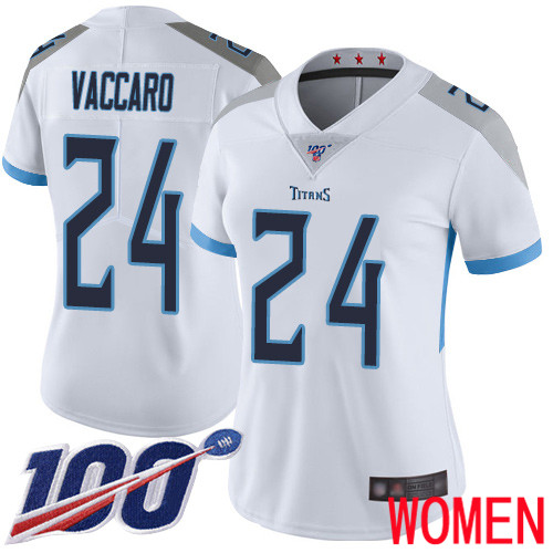 Tennessee Titans Limited White Women Kenny Vaccaro Road Jersey NFL Football 24 100th Season Vapor Untouchable